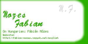 mozes fabian business card