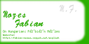 mozes fabian business card